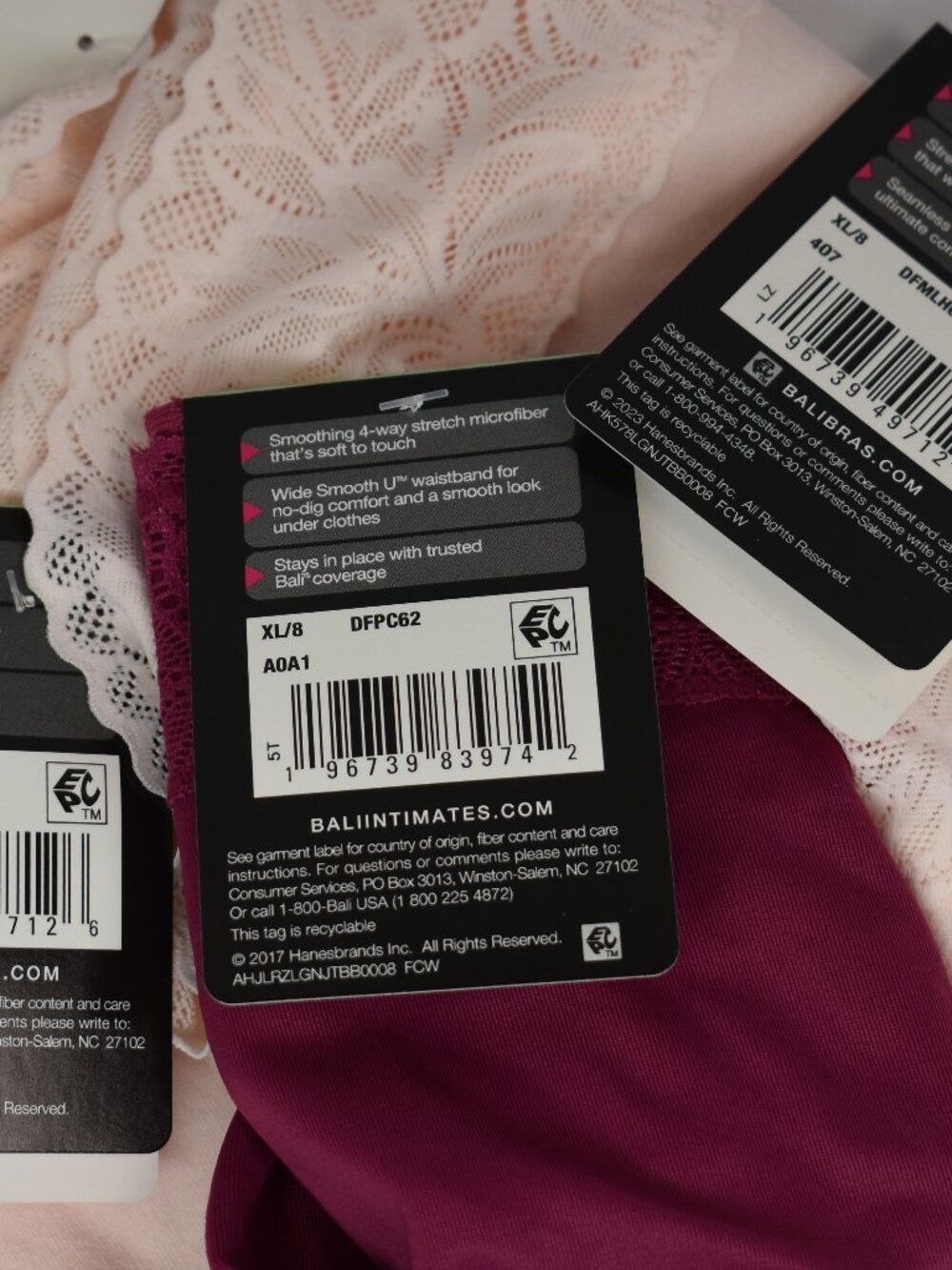Lot Of Three Bali Comfort Revolution Hi-Cut Women's Panties Size XL/8 NWT - Picture 5 of 5